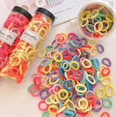 100 Pcs Baby Girl Hair Bands – Colorful Mini Elastic Rubber Bands for Kids & Toddlers